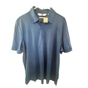Joseph Abboud Liquid Soft Mens L Polo Shirt Navy Blue Short Sleeve NWT